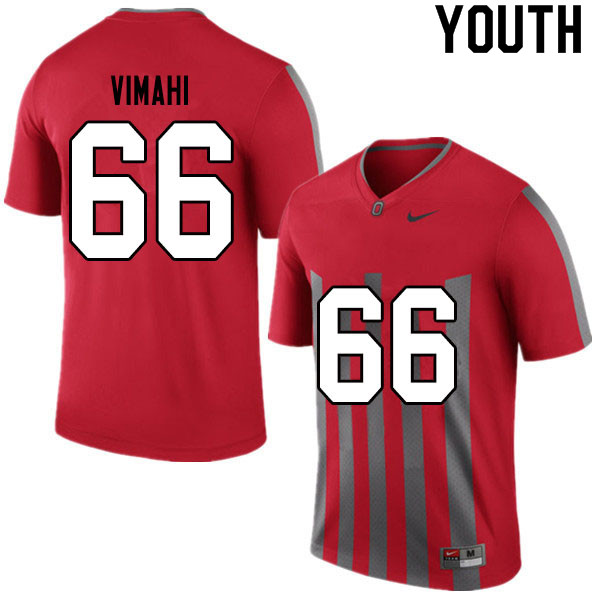 Ohio State Buckeyes Enokk Vimahi Youth #66 Retro Authentic Stitched College Football Jersey